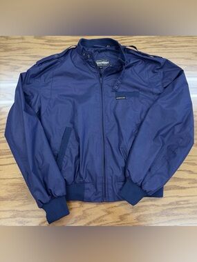 True Vintage Members Only Jacket Mens 44 Blue Bomber Hong Kong 80s